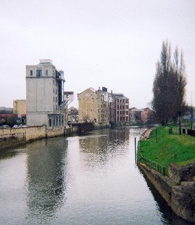 Camden Mill and the Bayer Building, Lower Bristol Road 2000: once a stay factory, now home of the engineers, Buro Happold.